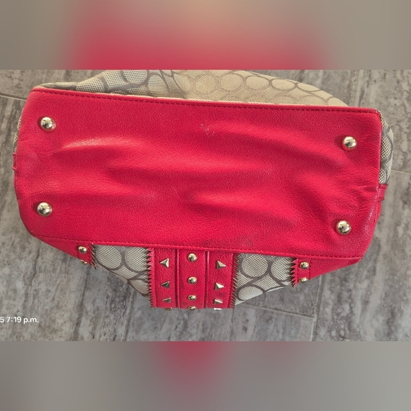 Nine West Pink and Cream Tote Bag with Dual Handles - Picture 6 of 14